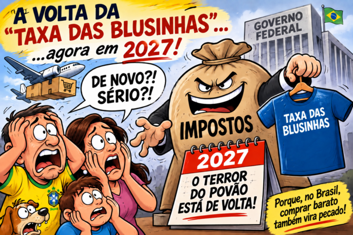 Charge sobre a chamada taxa das blusinhas em 2027