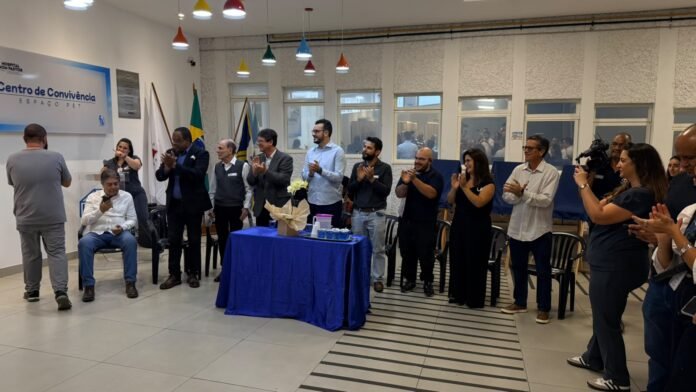 Cerimônia de inauguração do tomógrafo no Hospital Bom Pastor, em Varginha